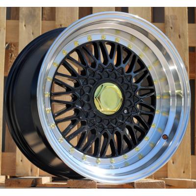 Wheel R14x6.5  4X100  ET  35  73.1  BY479  (BK5616)  Black+Polished Lip (BLPL)  For RACIN  (R)  (BBS Style)