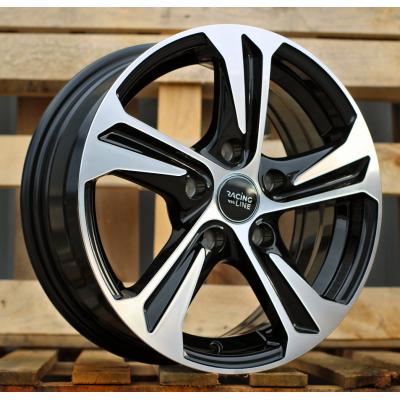 Wheel R15x6  4X100  ET  45  60.1  B1242  Black Polished (MB)  For RACIN  (K2+Z7)